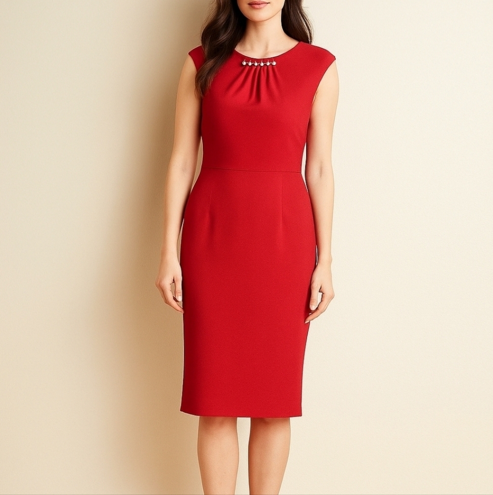 Glamour Hot Pink Pearl Dress